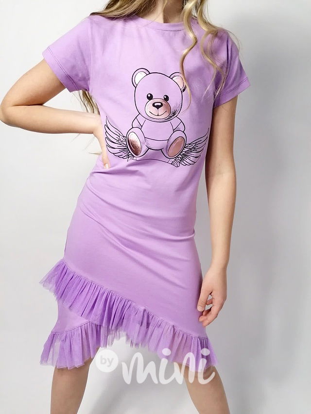Teddy wings šaty s tylem lila