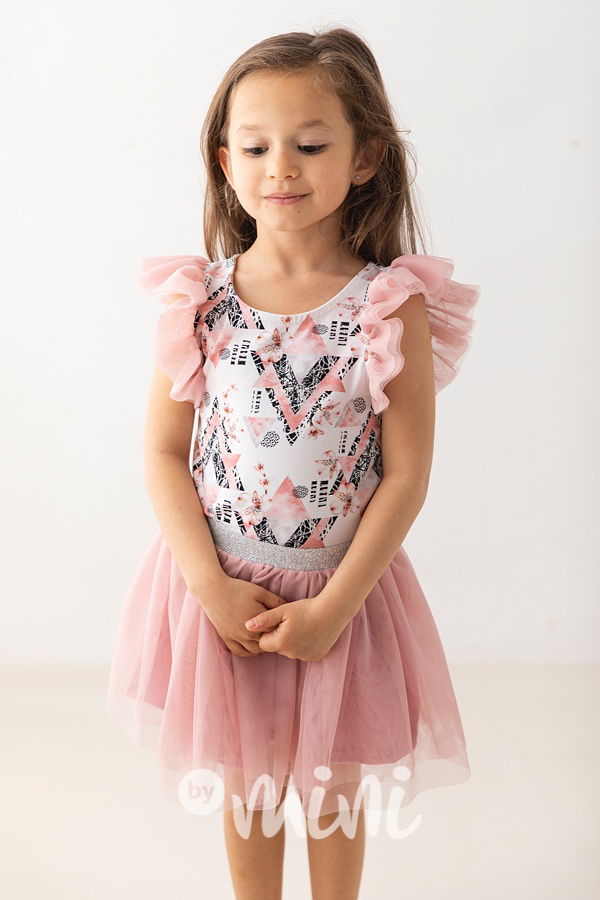 Pudder pink tylová tutu sukně Lily Grey