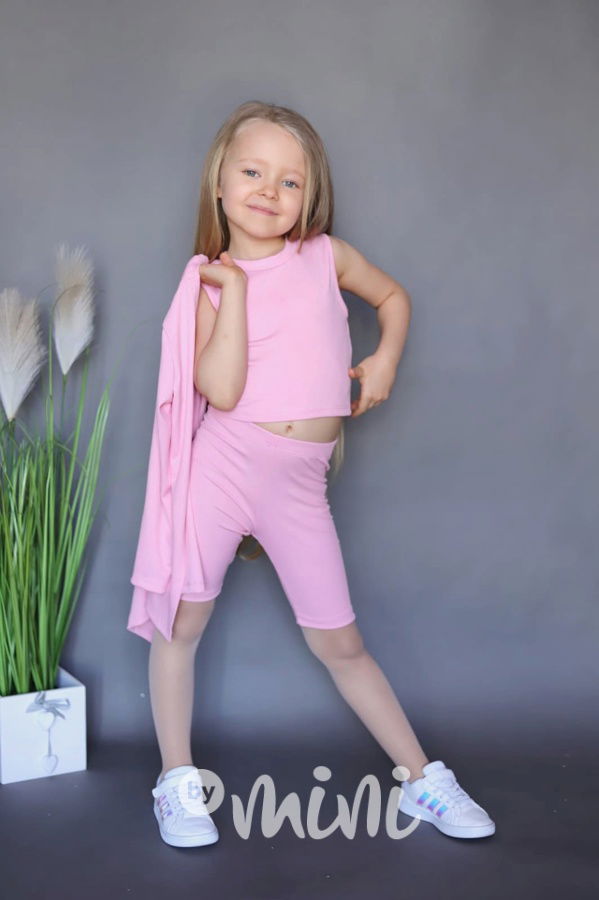 3-dílný summer set s kardiganem pink