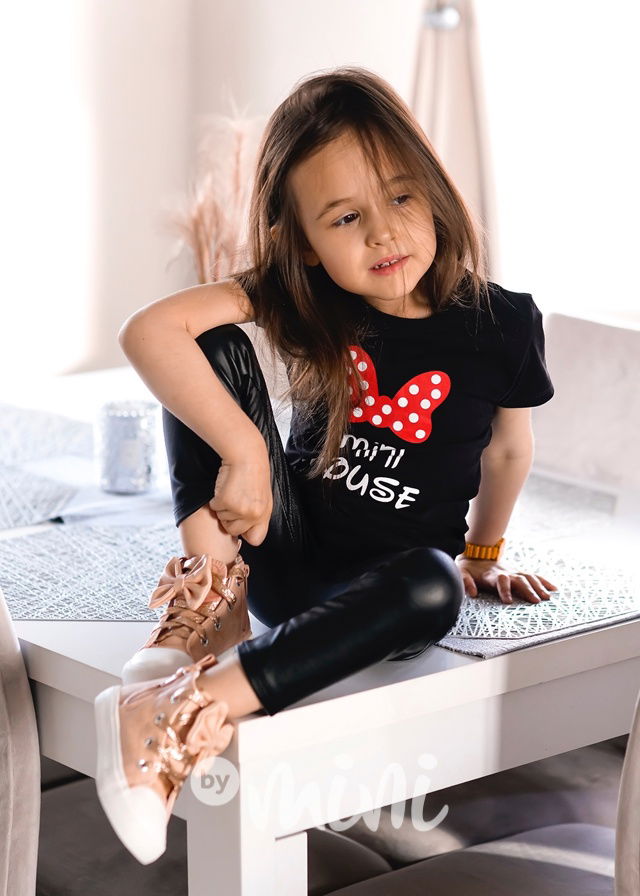 Mama mouse & Mini mouse triko černé