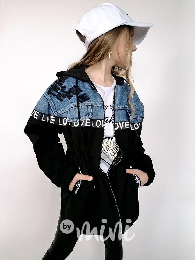 Jeans & Black fashion parka