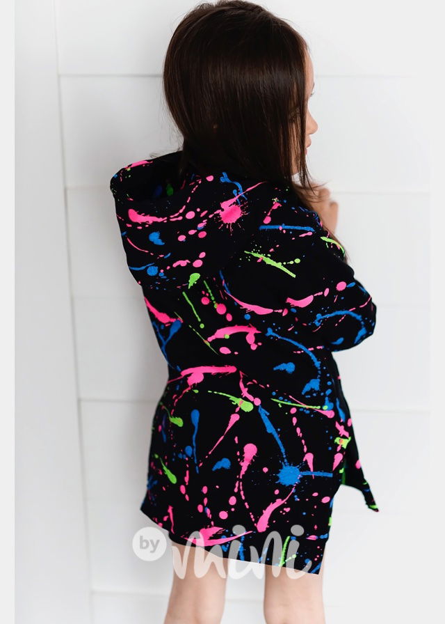 NEON splash mikina na zip LONG