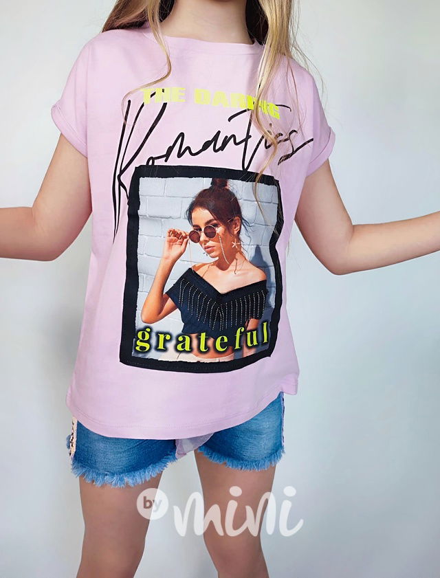 Grateful fashion triko se zdobením lila