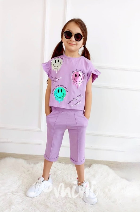 Lila smiley letní set