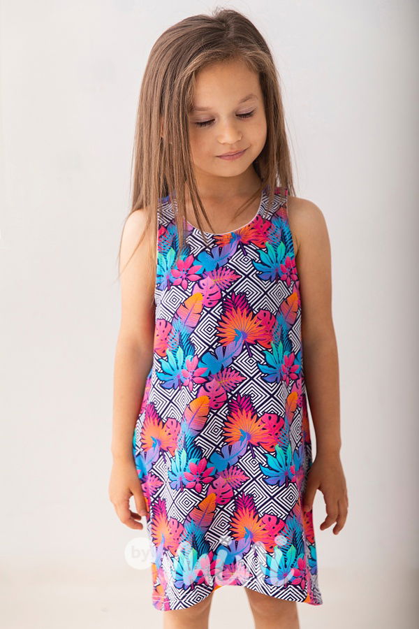 Dívčí letní šaty bez rukávů