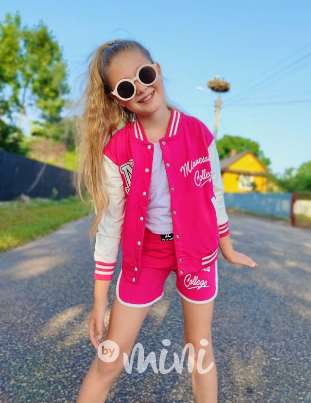 Malinová dívčí mikina Minnesota 