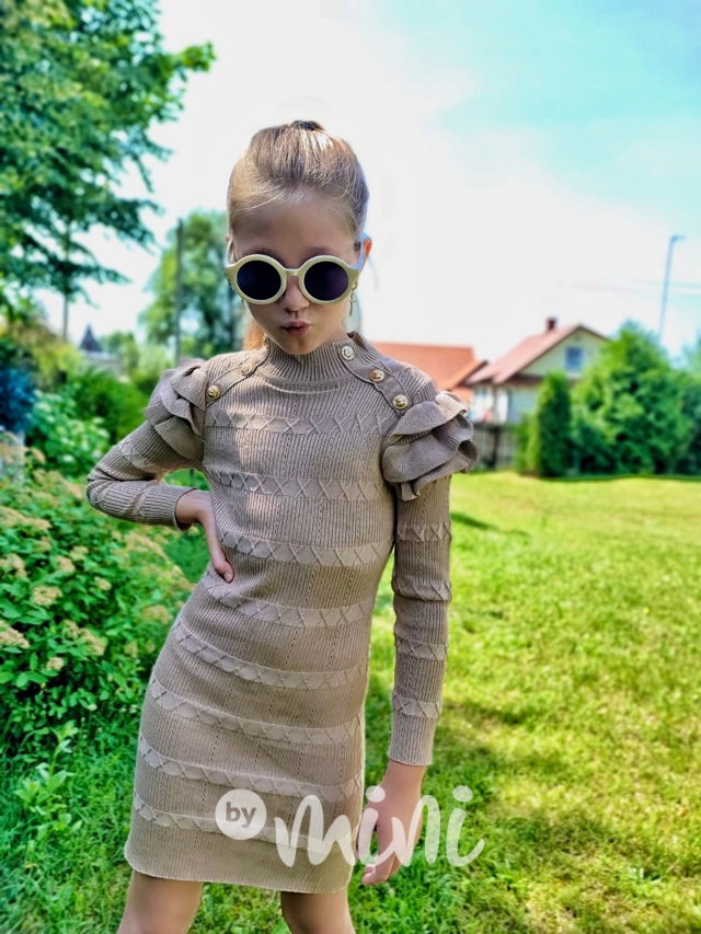 Svetříkové šaty Freya béžové