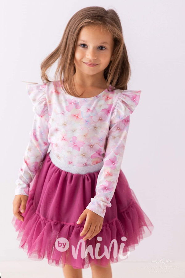 Plum maxi tutu tyl sukně Lily Grey