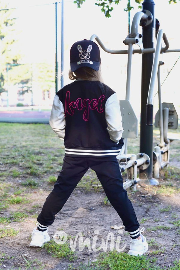 ANGEL sporty tepláky black/pink