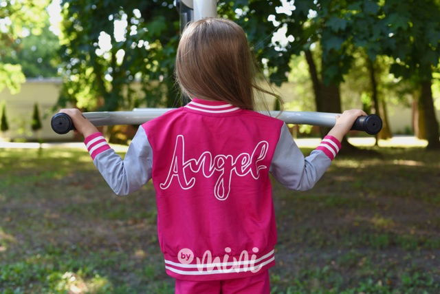 ANGEL bomber baseball mikina malinová