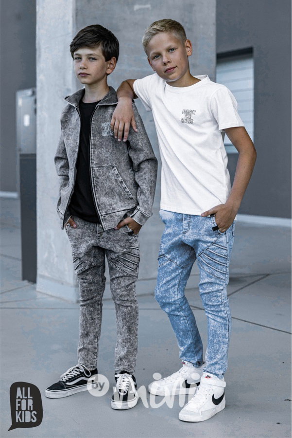 AFK biker blue jeans kalhoty