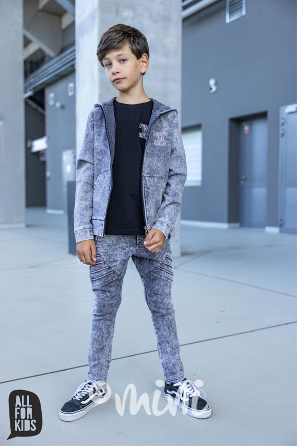 AFK biker black jeans kalhoty