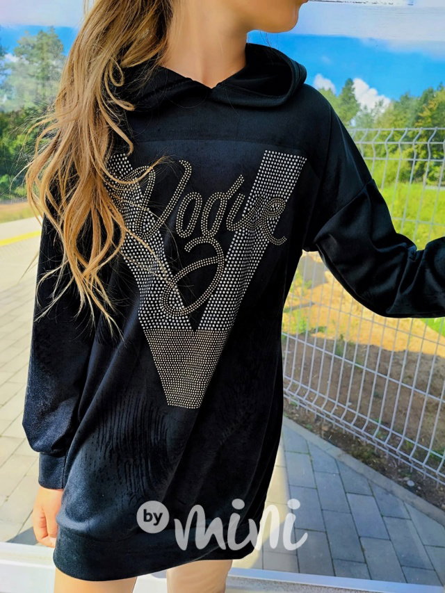 VOGUE velurová hoodie mikina