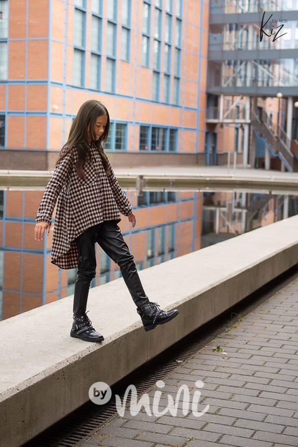 Kiz Premium karo košilová tunika black/beige