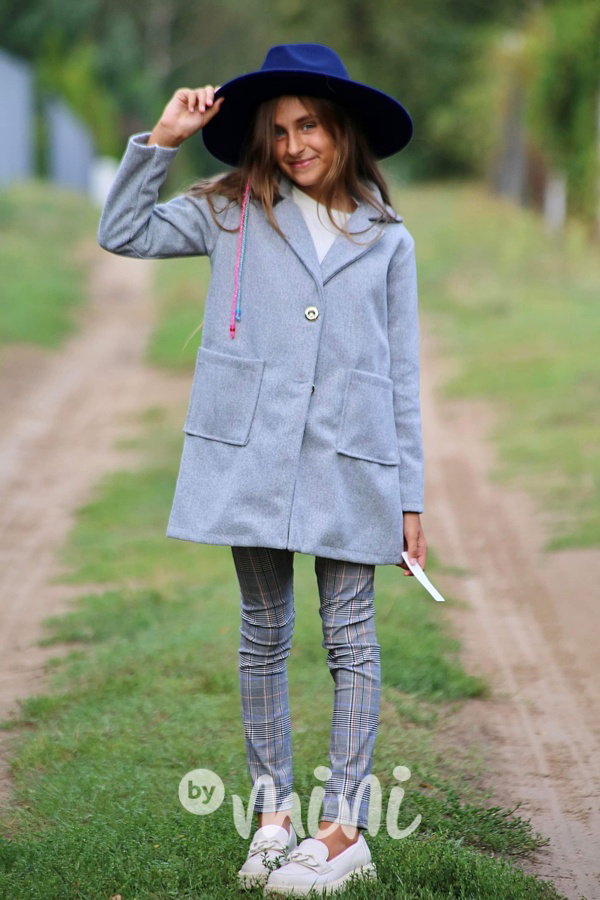 Flaušový sporty kabát grey