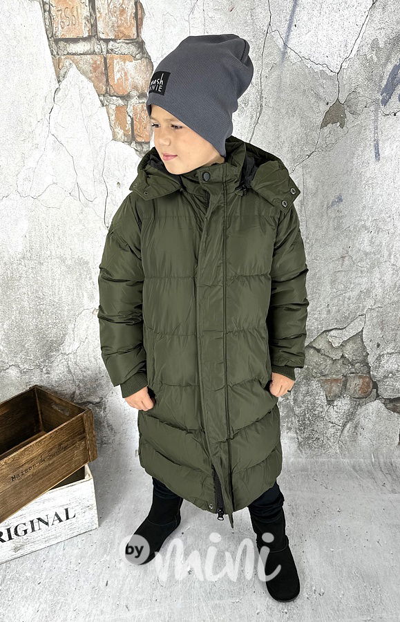 Zimní dlouhý kabát khaki