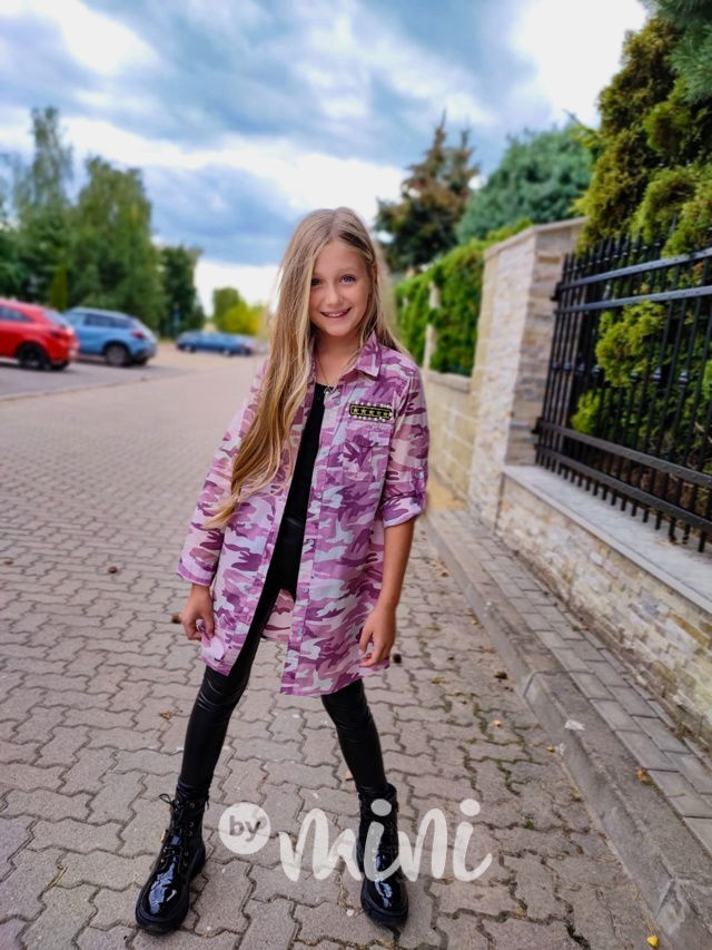 Pink army košilová tunika