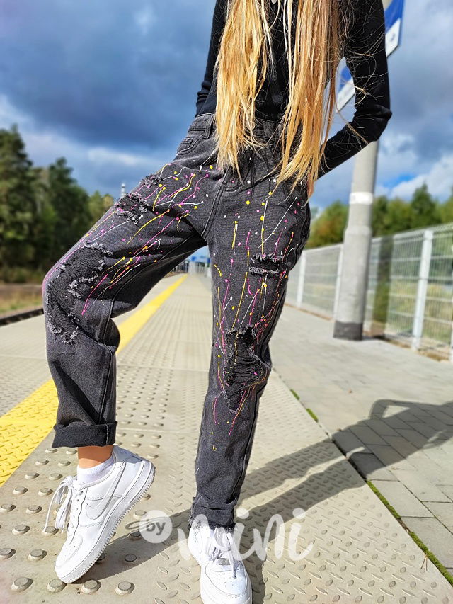 Splash boyfriend ripped jeansy black