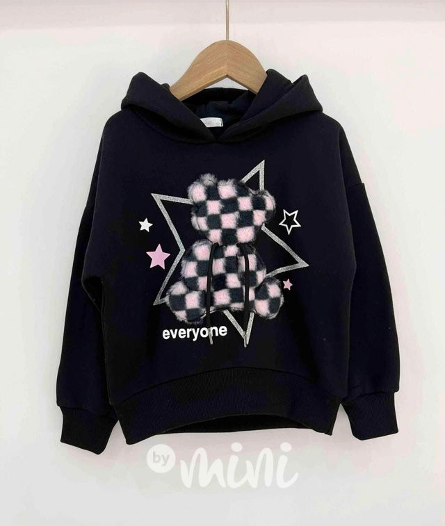 Vyteplená mikina Teddy bear black