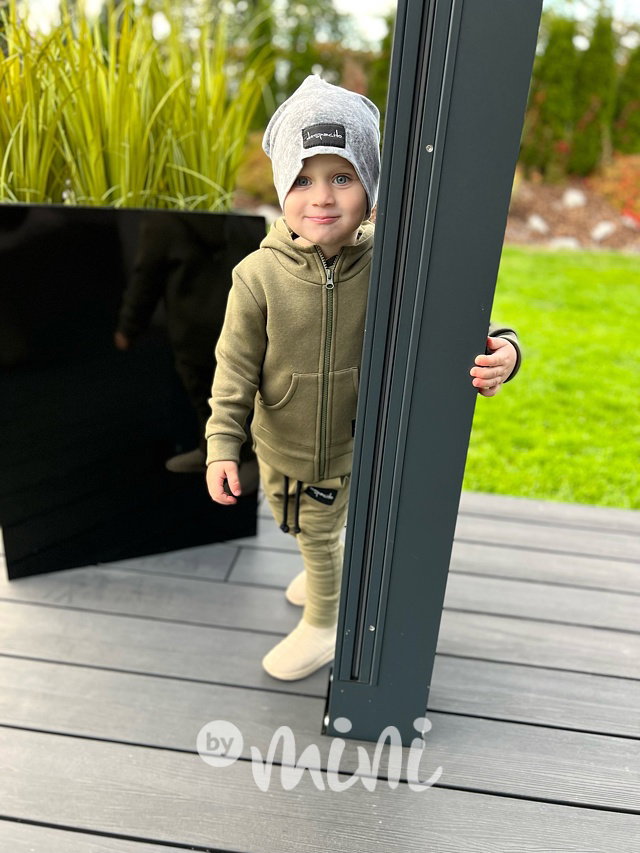 DESPACITO zateplená dino mikina khaki