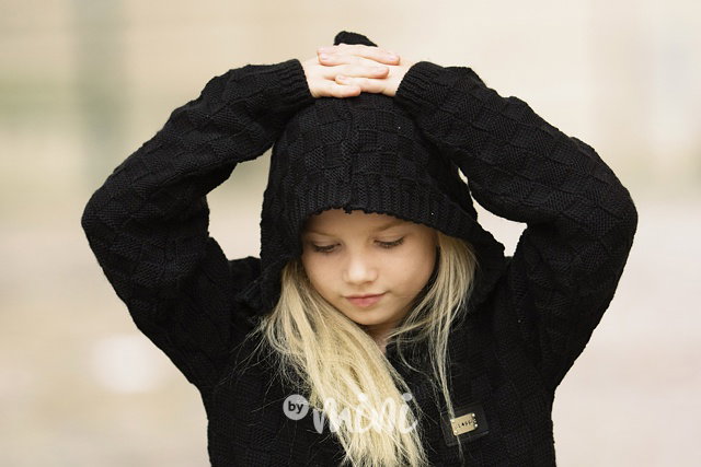Svetrová hoodie tunika černá
