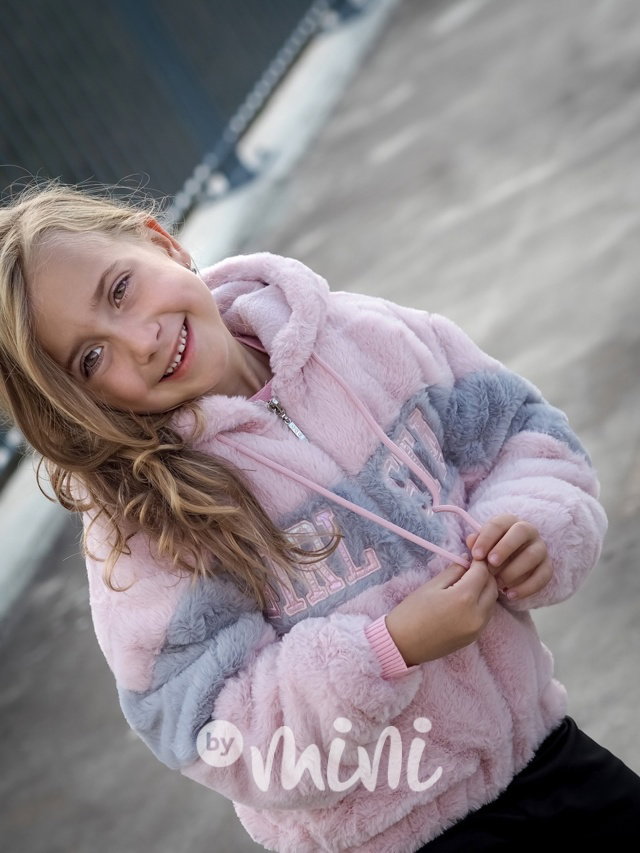 GIRL STAR chlupatá mikina