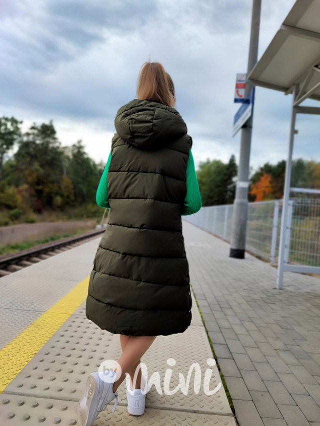 Zimní ultra long vesta khaki