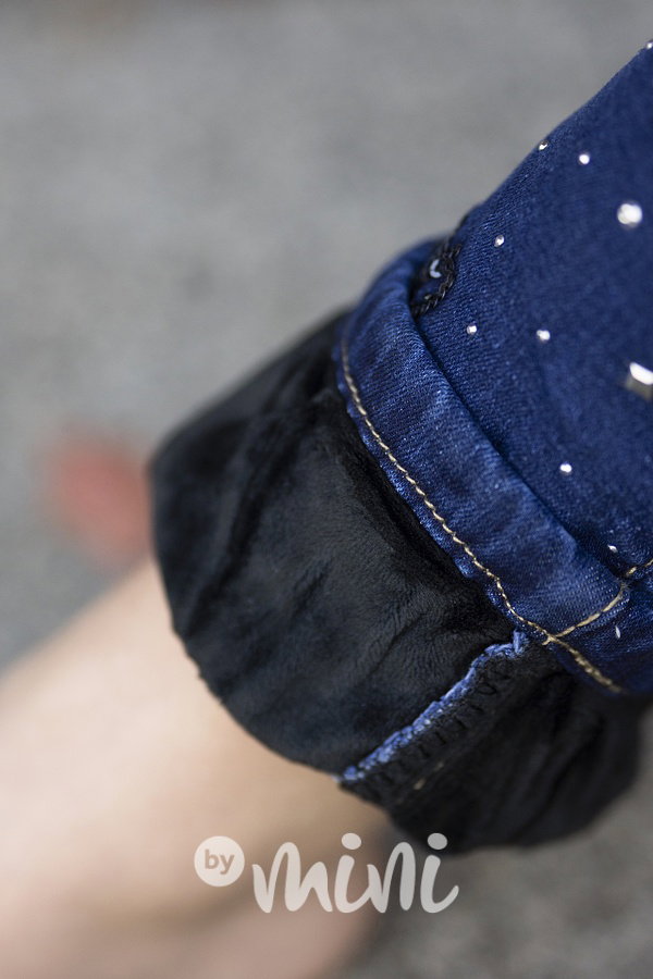 SUPER THERMO stretch jeansy s flitry blue