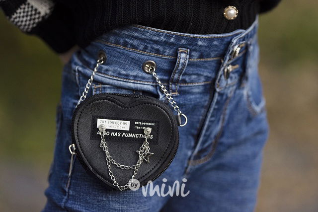 Fashion stretch džíny s kabelkou