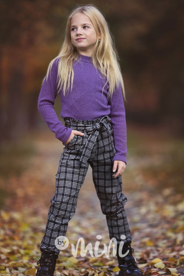 Teplé karo kalhoty se zavazováním