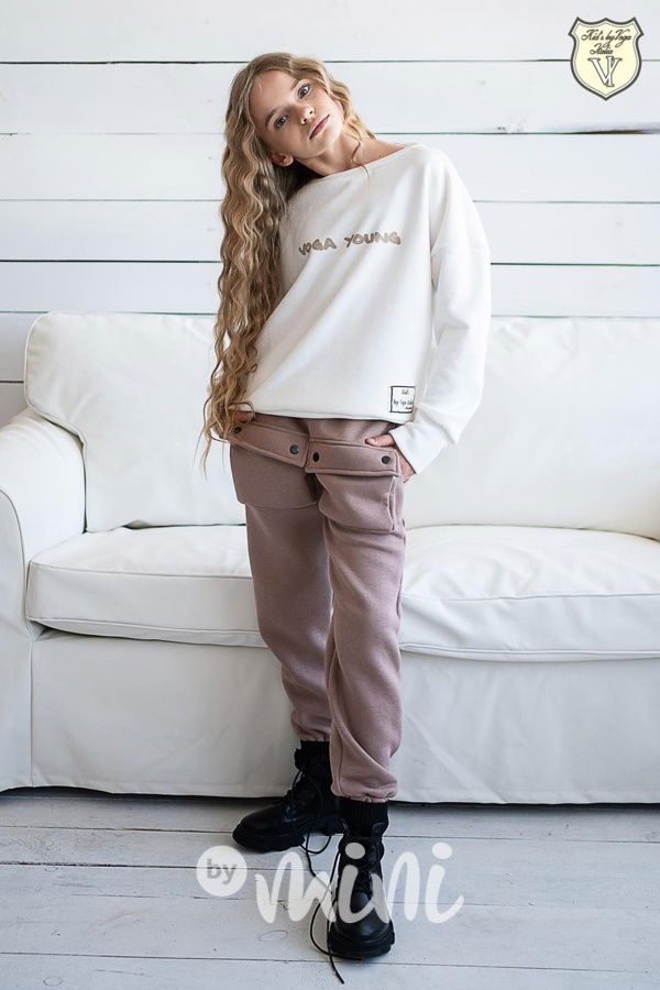 Voga young zateplená mikina cream