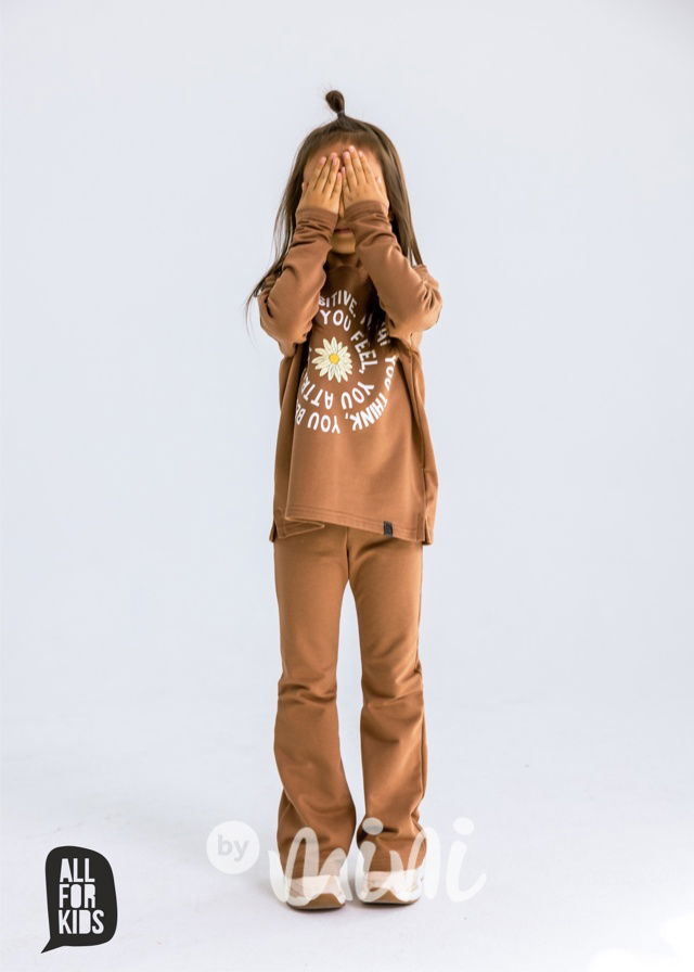 All for kids flower zateplená mikina toffee