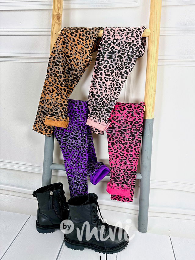 PREMIUM thermo legíny Lily Grey animal lila