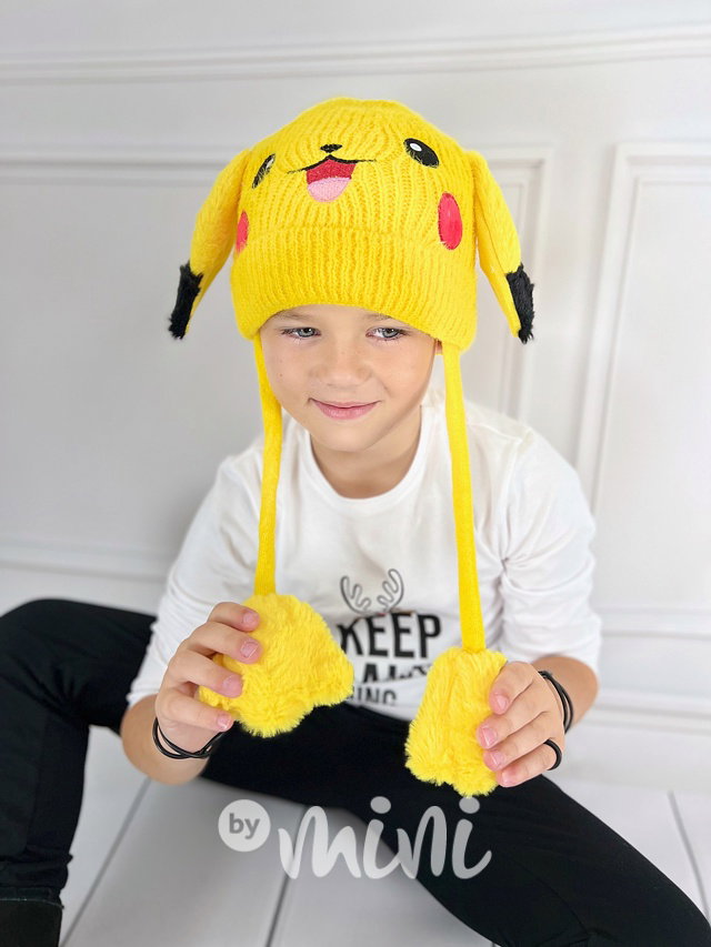 POKEMON zimní čepice s pohyblivými oušky