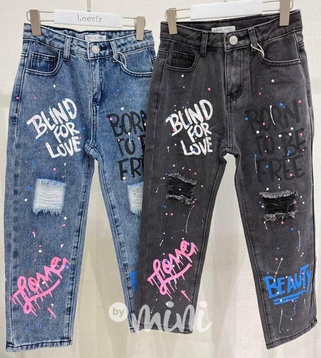 Exclusiv fashion jeans Born to be free černé