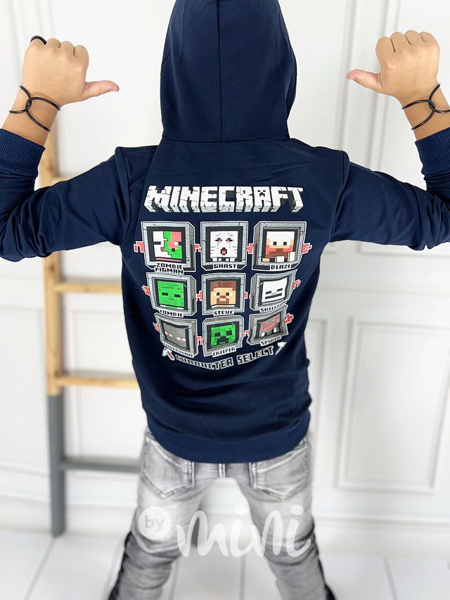 Minecraft mikina tmavě modrá