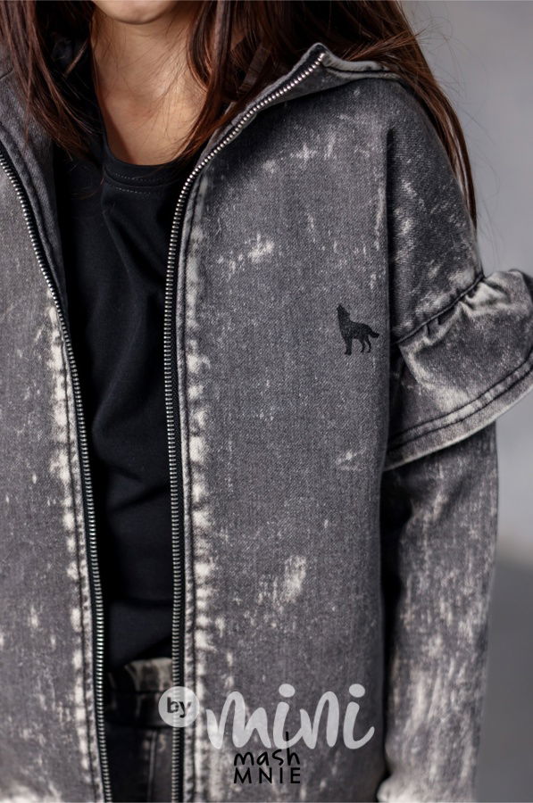 Mash Mnie vintage denim mikina grafit