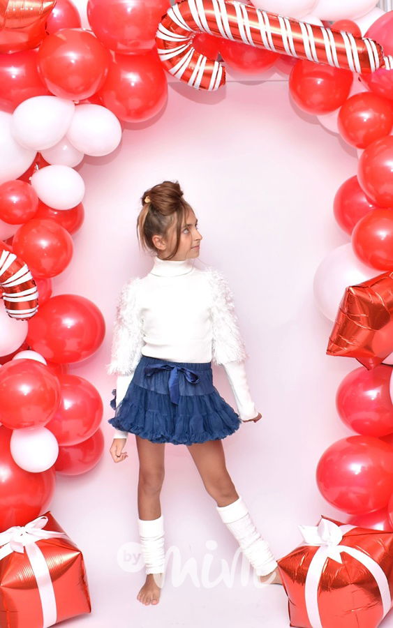 PREMIUM svetr s chlupatými rukávy off white