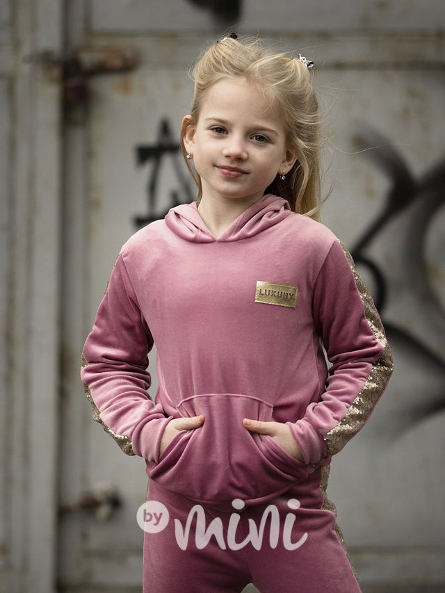 Velurová soft souprava LUXURY pink