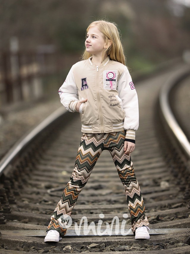 Jarní bomber bunda beige/white