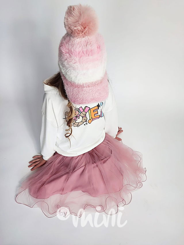 Alpaka kšilt s bambulkou pink ombre