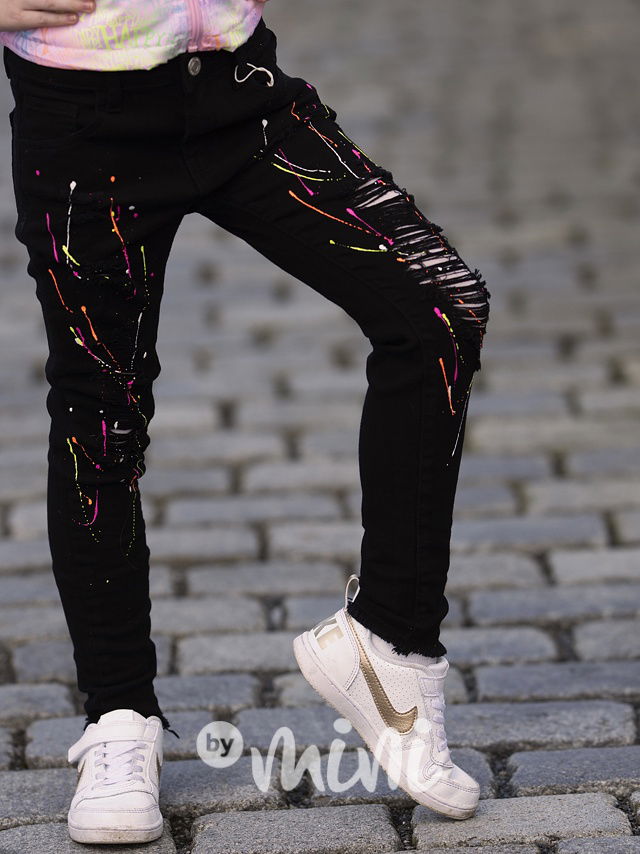 Splash ripped džíny černé