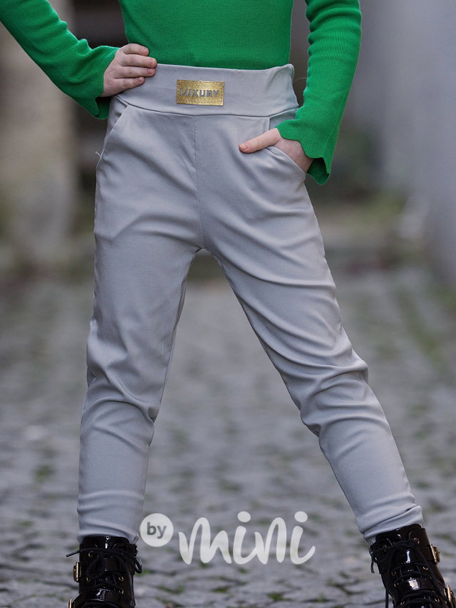 Luxury šedé stretch kalhoty