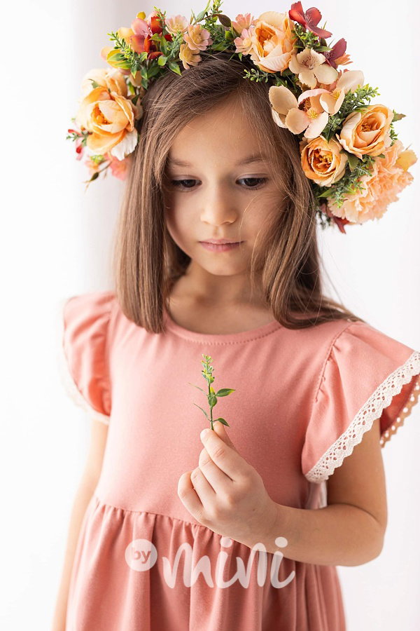 Lily Grey romantic boho šaty s krajkou peach