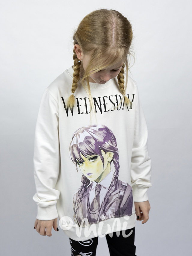 Wednesday art mikinová tunika krémová