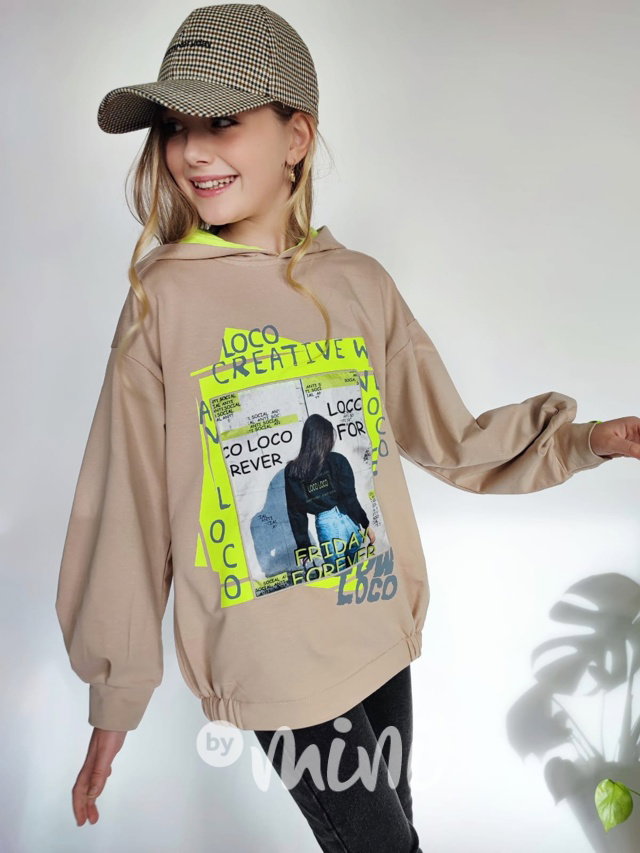 LOCO béžová teenage mikina