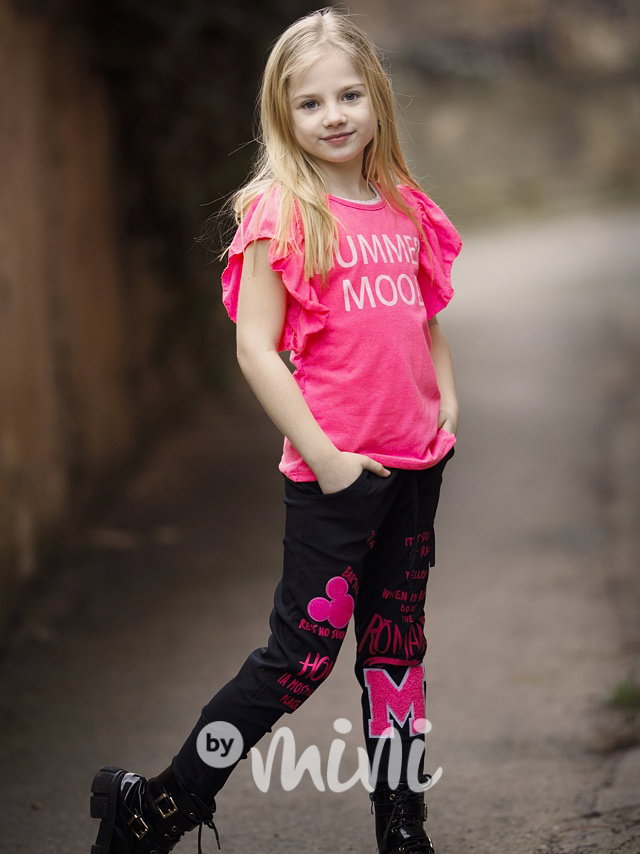 Mickey stretch kalhoty neon/black