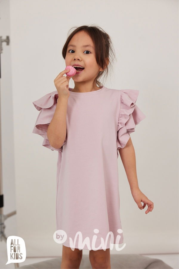 AFK maxi frill šaty pink