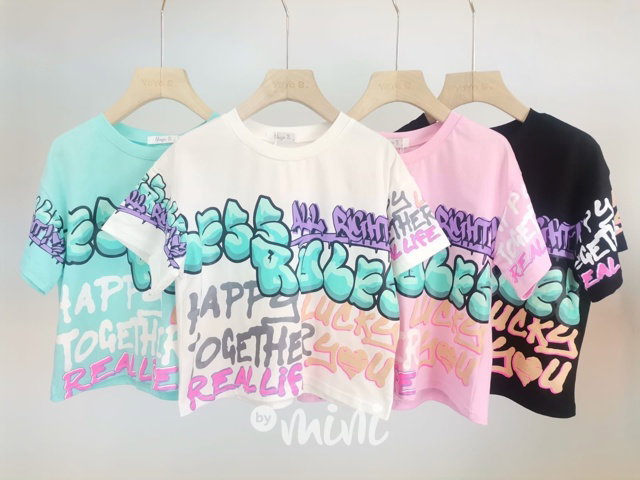 PREMIUM triko Graffiti mint