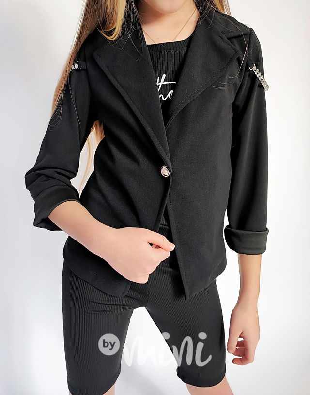 Fashion černé sako se zdobením